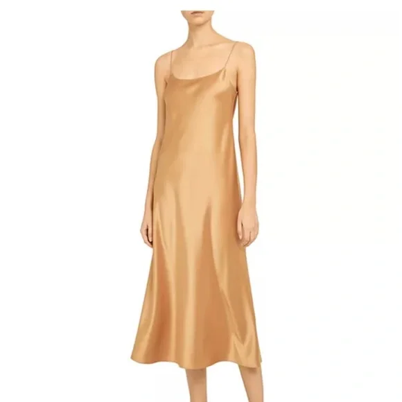 theory silk slip dress Satin Midi Slip Dress